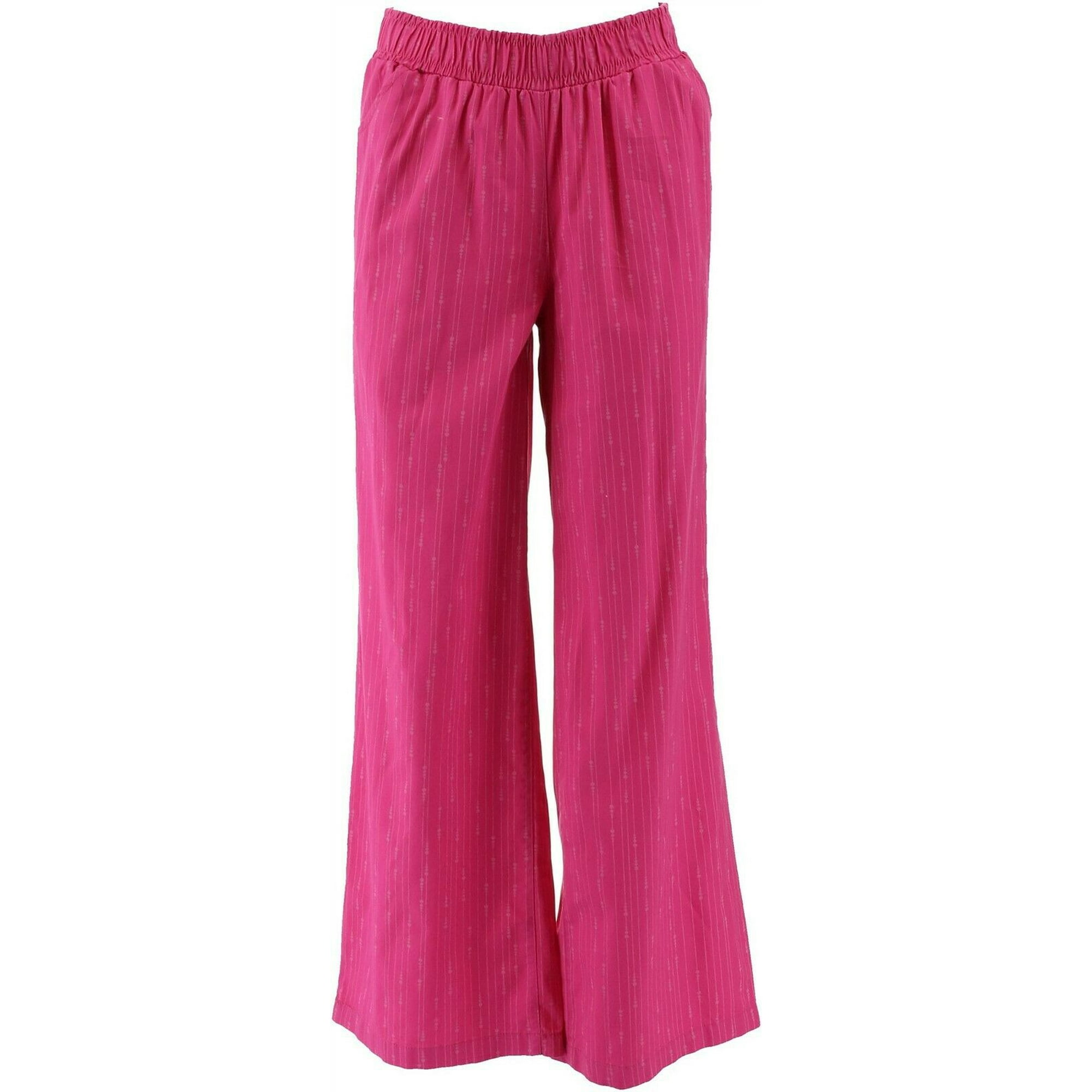DG2 Diane Gilman SoftCell Wide-Leg Pant Magenta Sphere Strp PXS NEW 697-542